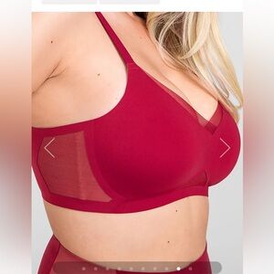 NWT Honeylove CrossOver Bra size XL color Ruby mesh liftwear new red unworn
